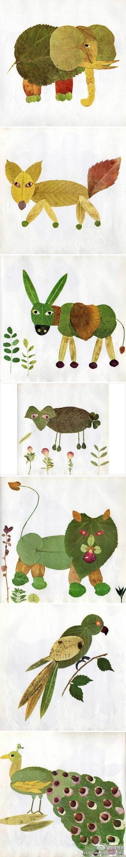 animales con hojas - Handfie