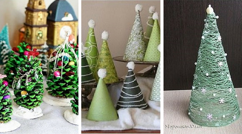 Miniarbolitos decoración DIY navideña