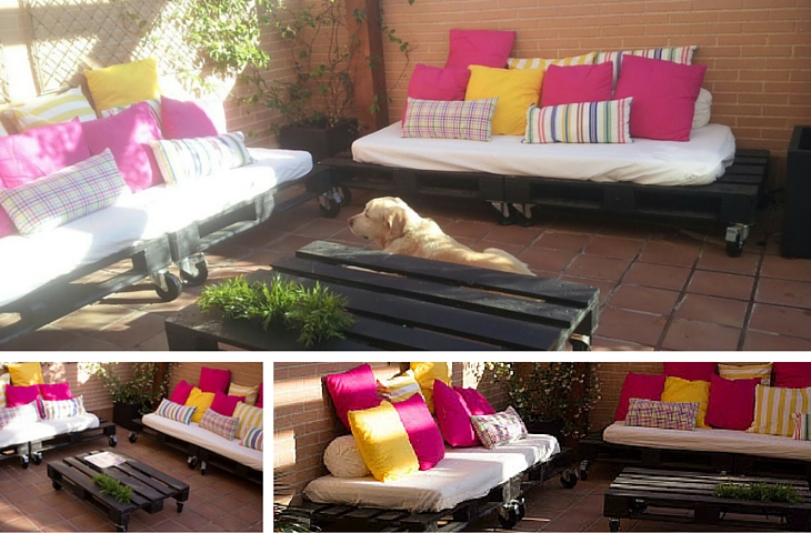 Ideas para una terraza DIY - sofá con palés