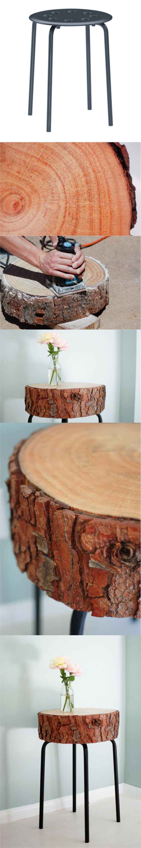 Taburete mesa con tronco