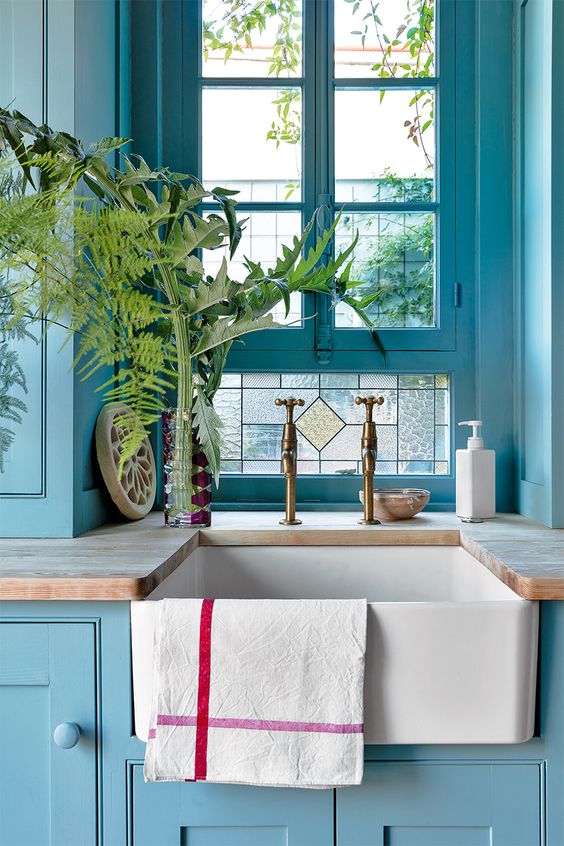 Color blue turquoise para una cocina