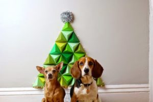 Árbol de Navidad de origami para la pared