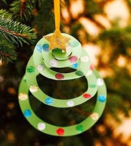 Tarjeta navideña de navidad di para niños desplegable como adorno del árbol