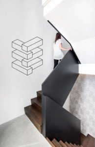 Decoración de washi tape en la pared que produce efectos ópticos
