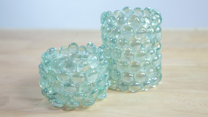 Botes de cristal decorados con piedras