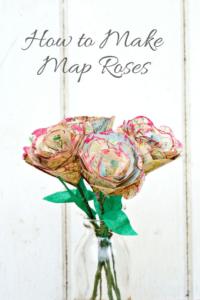 Rosas hechas a mano con mapas
