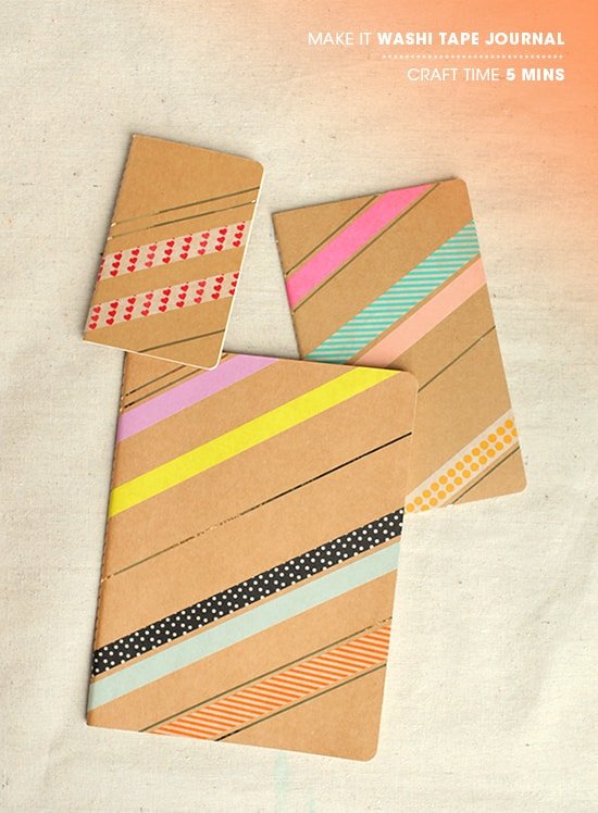 Cuaderno decorado con washi tape