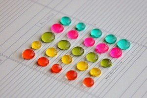 Perlas de colores hechas con silicona