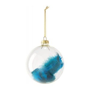 Bola con una pluma dentro para el árbol de Navidad