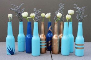 Manualidades con botellas de vidrio para floreros