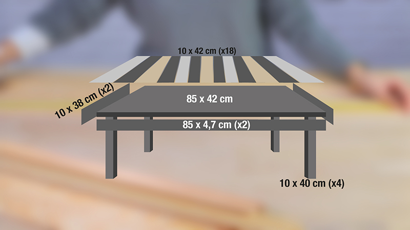 medidas de la mesa de madera para el jardín