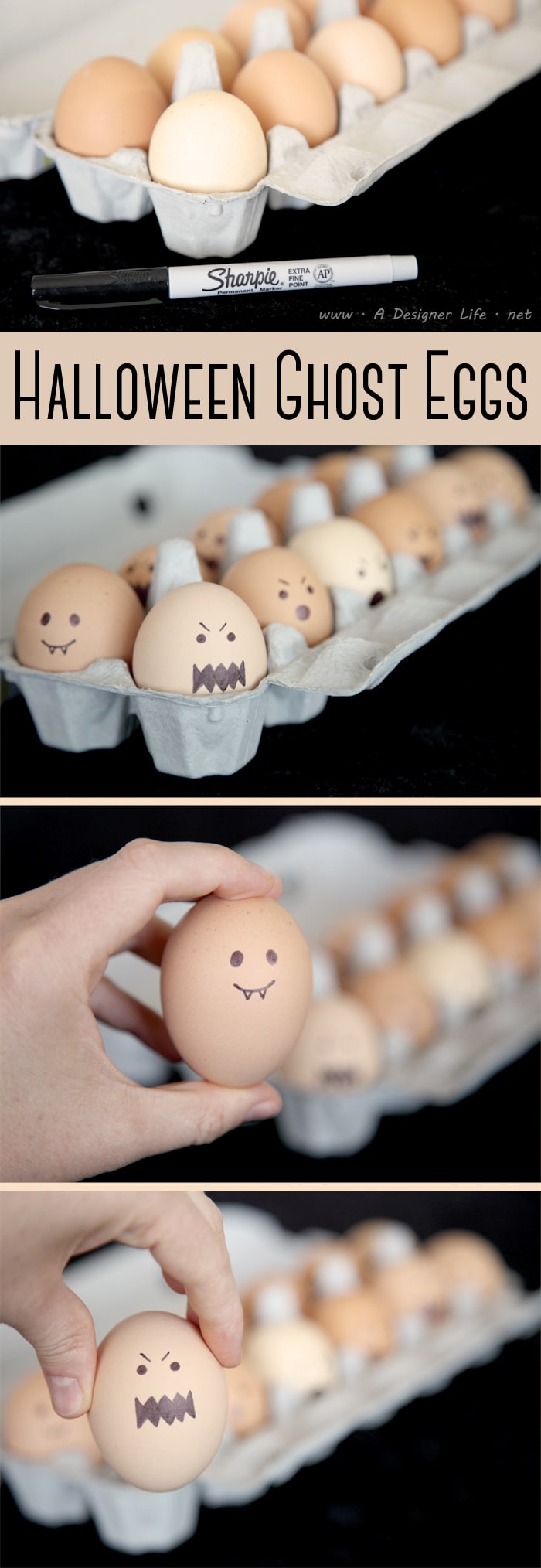 Huevos decorados para Halloween