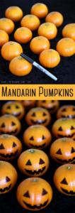 Decoración de Halloween con mandarinas