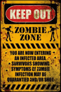Cartel Zona Zombie para Halloween