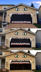 Puerta adornada para Halloween de Monstruo