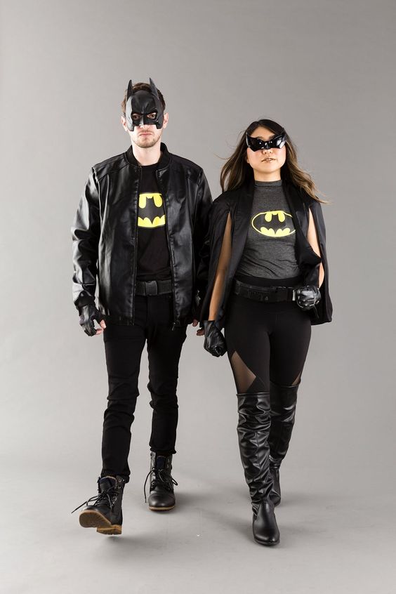 Disfraz en pareja para Halloween de Batman y Batgirl