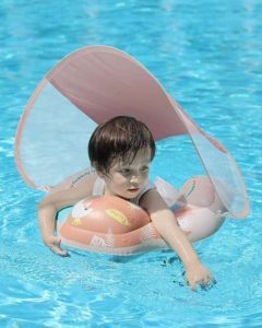 flotador de bebe de natación con sombrilla de free swimming baby